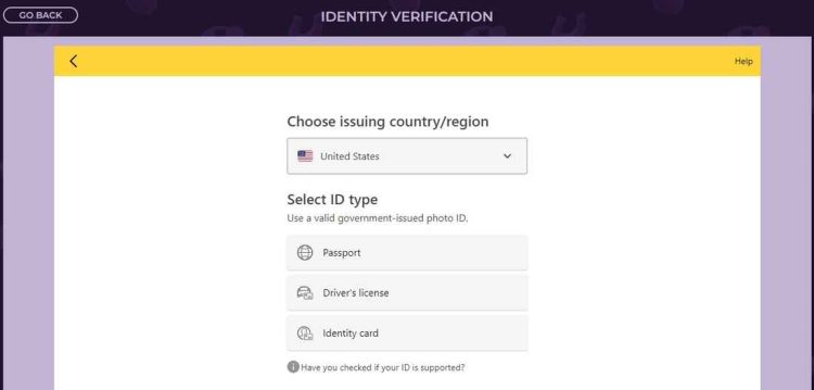 identity verification for redeeming process at fortune coins casino