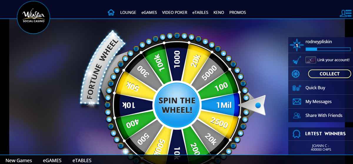 bonus wheel winstar casino