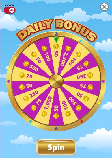 daily bonus wheel golden hearts