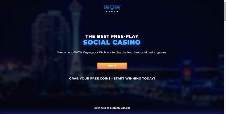 wow vegas homepage 