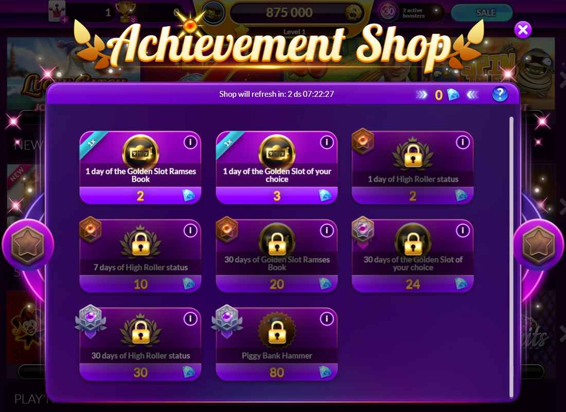 achievement shop myjackpot casino 