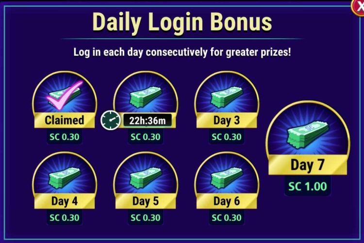 daily login bonus luckyland slots