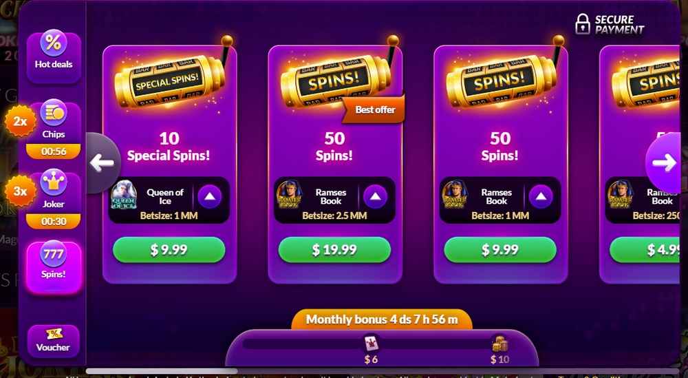 free spins packs myjackpot casino 