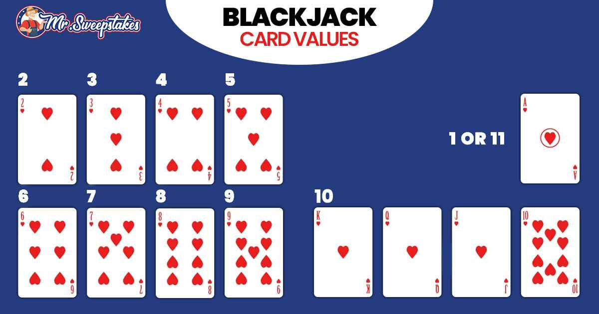 blackjack card value mr sweepstakes 