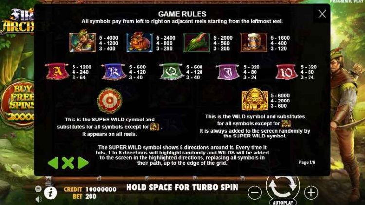fire archer game rules and symbols 