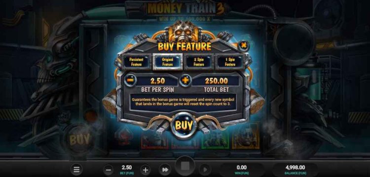 bonus buy feature money train 3 