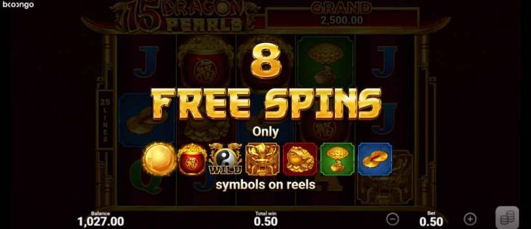 free spins feature `5 dragon pearls 