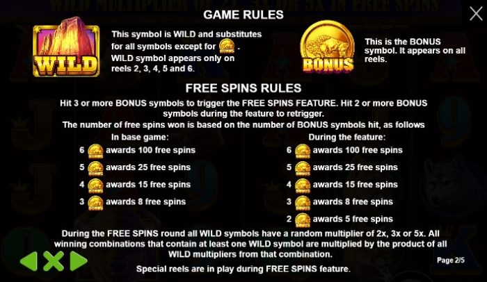 free spins rules buffalo king slot 