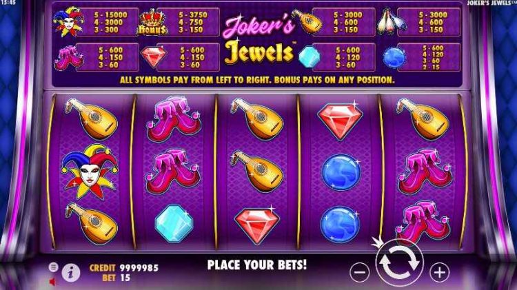 jokers jewels slot interface 