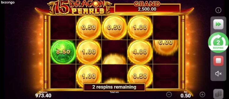 jackpot feature 15 dragon pearls 