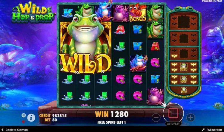 bonus buy feature free spins round interface wild hop and drop 