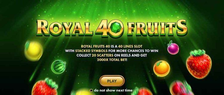 royal fruits 40 slot design landing