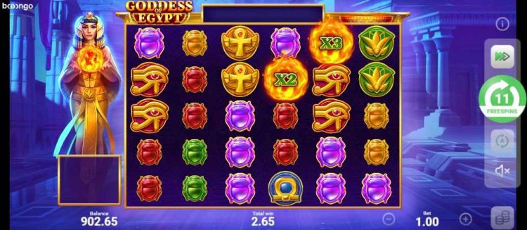 goddes of egypt bonus buy feature free spins round interface 