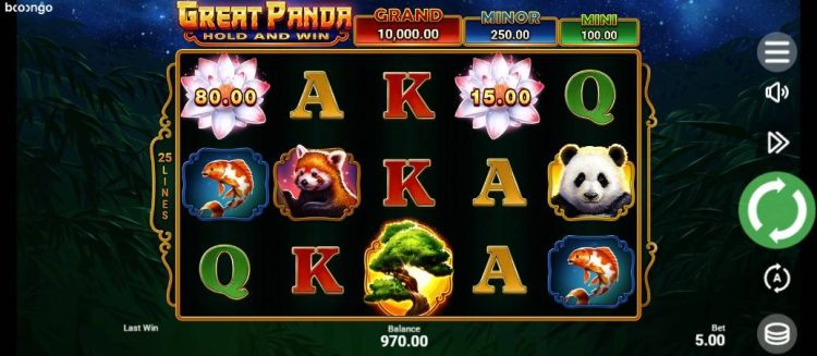 hold and win great panda slot interface 