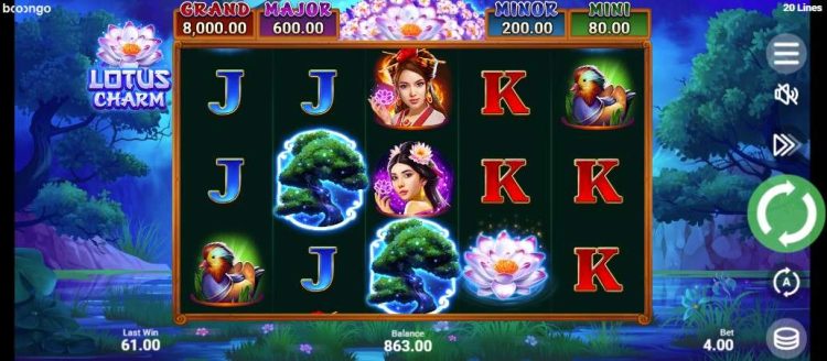 lotus charm hold and win slot interface 