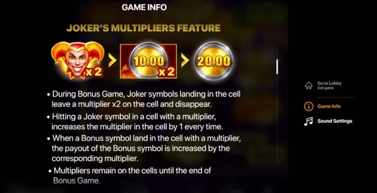 multiplier feature bonus game royal joker gold and win 