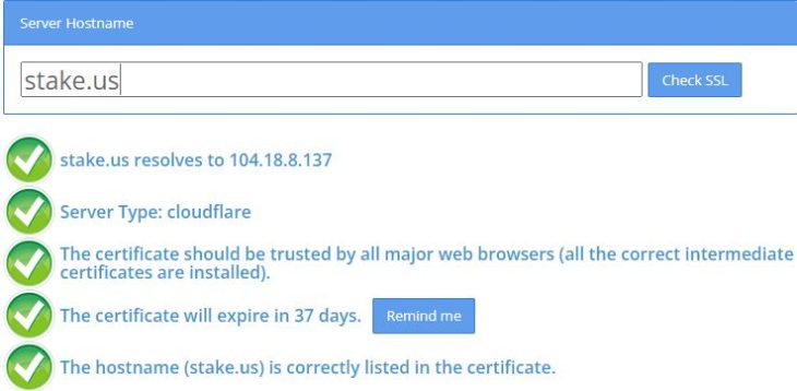 secure stake us ssl certificate 