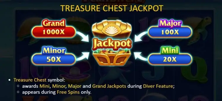 treasure chest jackpot pearl diver 2 slot 