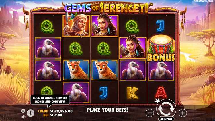 Gems Of Serengeti Slot Interface
