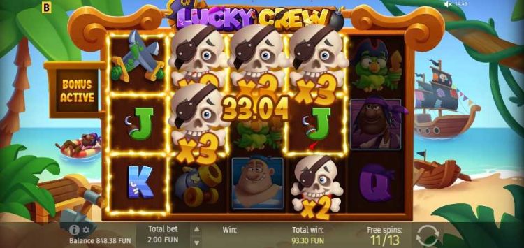 lucky crew bonus buy feature free spins round interface 