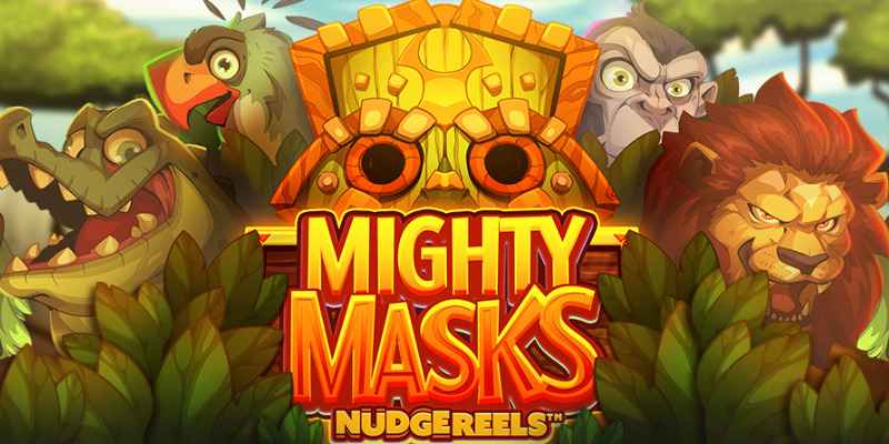 mighty masks nudgereels slot logo