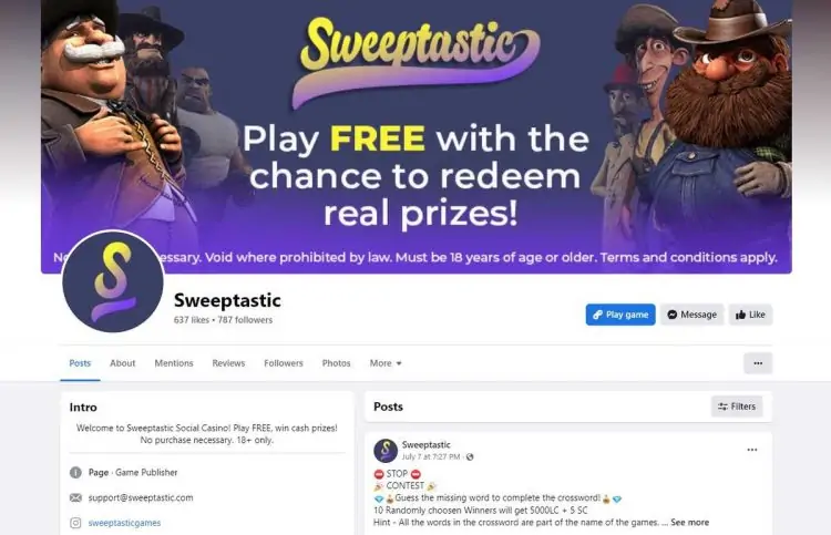 sweeptastic facebook page 