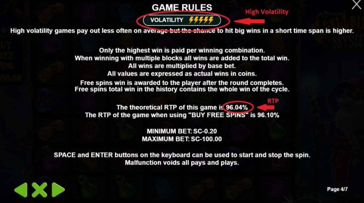volatility and rtp info in slots