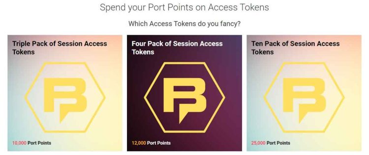 exchange port points access tokens bingoport