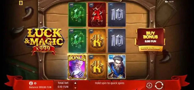 luck and magic slot interface 