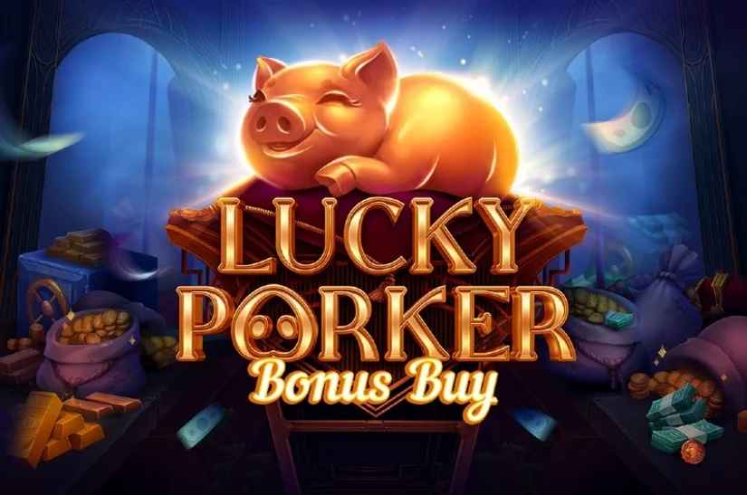 lucky porker bonus buy slot logo