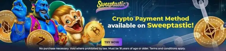 sweeptastic crypto payments available banner