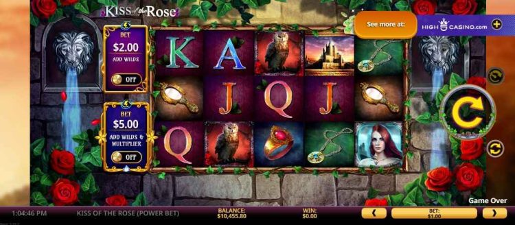 kiss of the rose slot interface