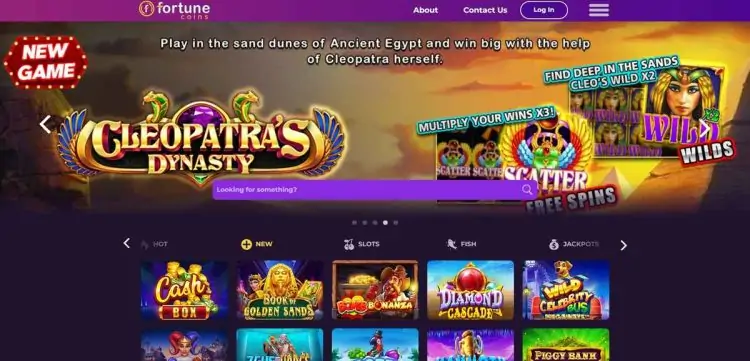 fortunecoins casino landing page