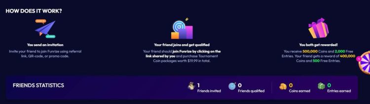 funrize sweepstakes casino refer a friend