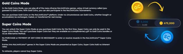 nolimit casino virtual currency modes