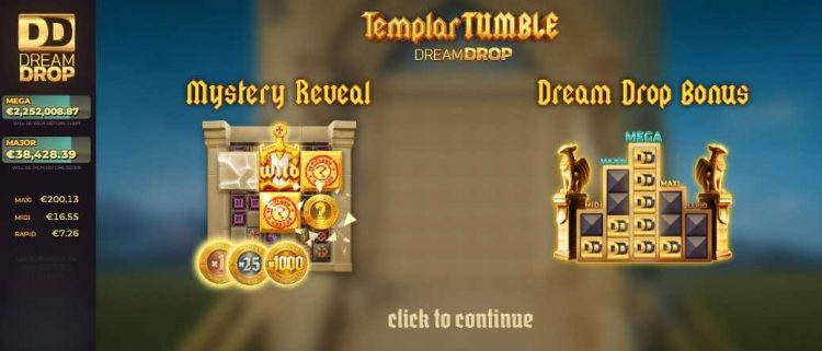 templar tumble slot dream drop landign design