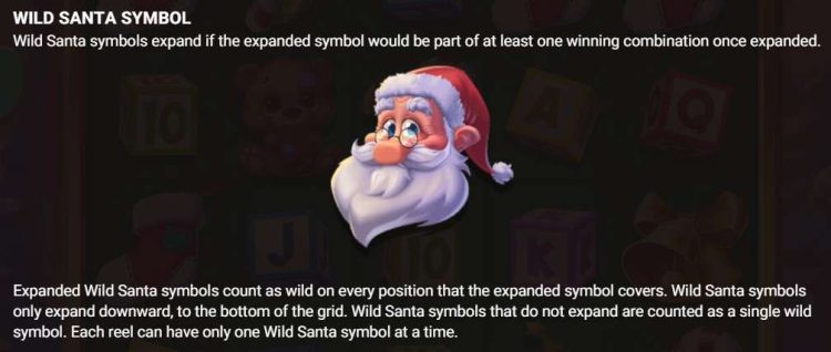 wild santa symbol info xmas drop sweeps slot