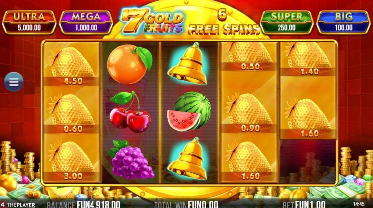 free spins round 7 gold fruits