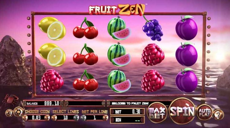 fruit zen slot interface