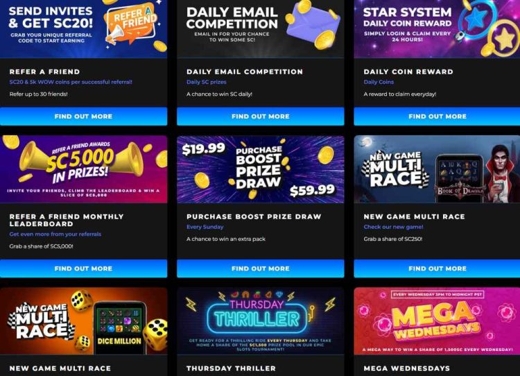 wowvegas sweeps casino bonuses and promotions