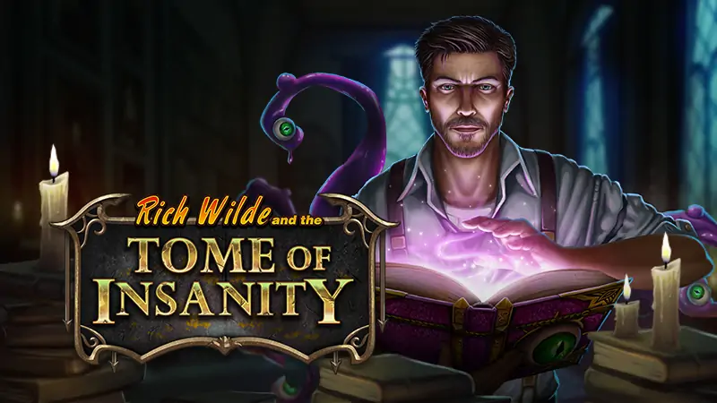 rich wilde and the tome of insanity slot banner