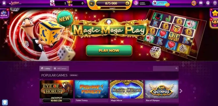 my jackpot social casino homepage