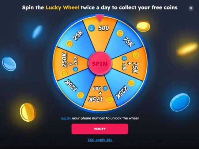 lucky wheel promotion no limit coins sweep casino