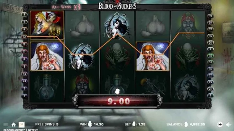 free spins feature interface blood suckers 