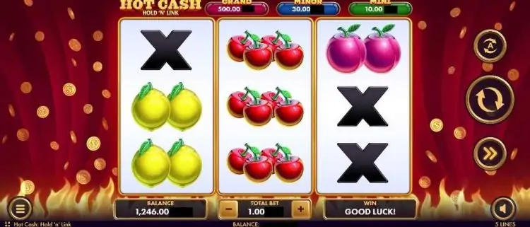 hotcash hold and link slot interface 